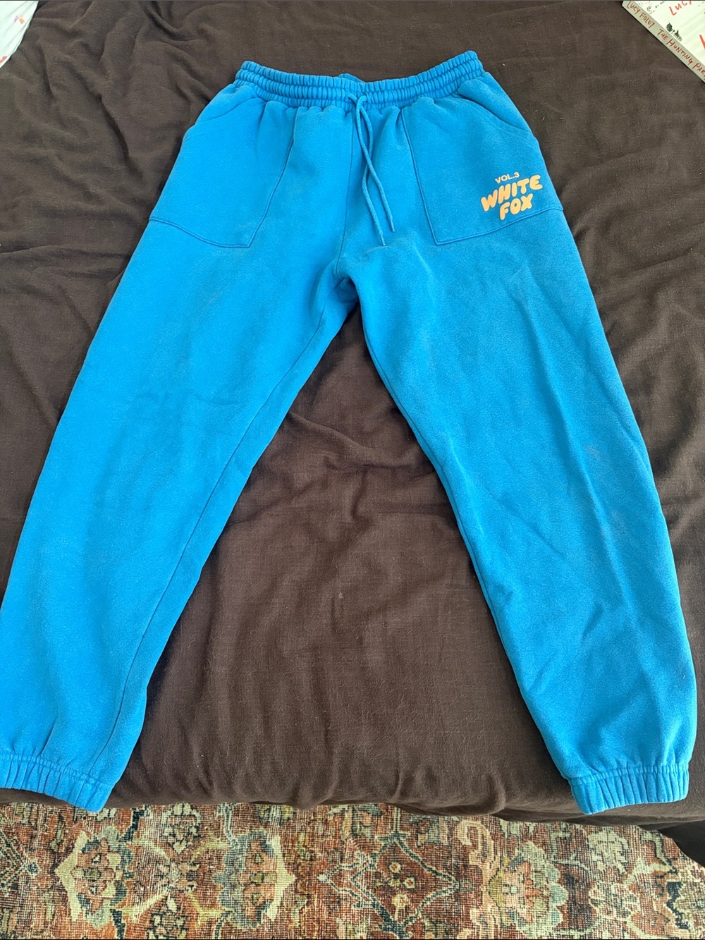 White Fox Boutique Blue Cozy Fleece Joggers